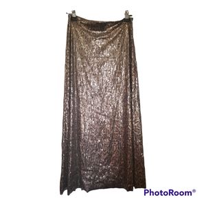 ZARA Sequin Animal Print Leoparx Midi Maxi Skirt - Size S, 4